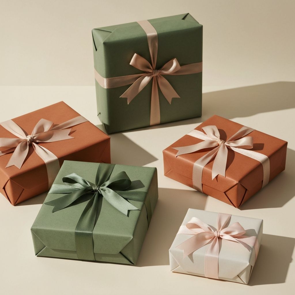 Beautifully wrapped gift selection showcasing curated presents